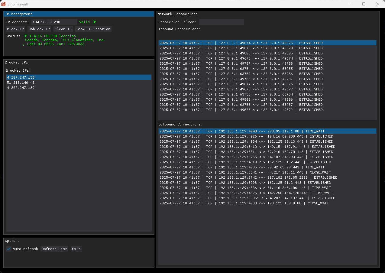 EmoIpBlock Screenshot
