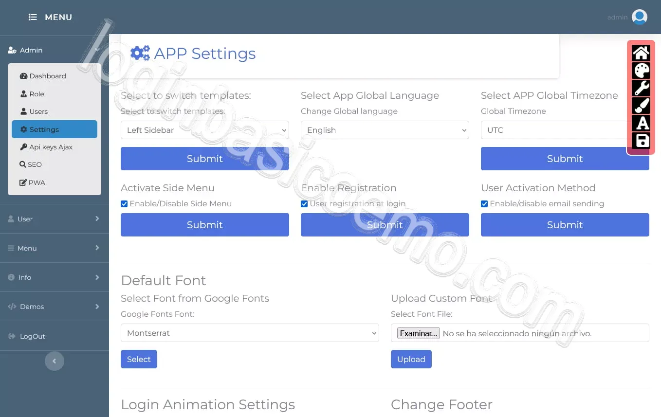 Loginbasicoemo pro App Settings