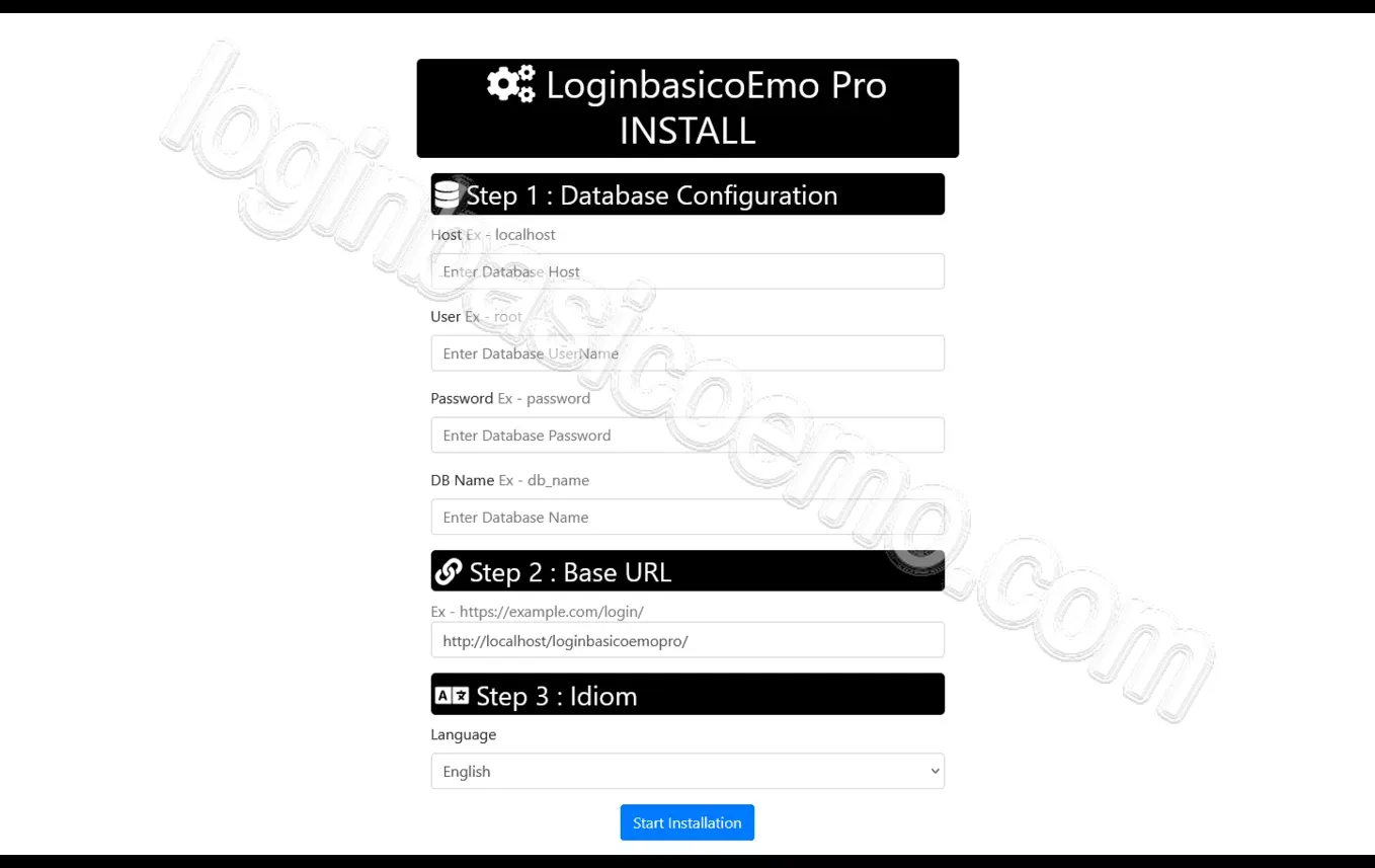 Loginbasicoemo pro Easy install